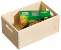 Kesper Allzweckkiste aus FSC®-zertifiziertem Kiefernholz – 30 x 20 x 14 cm – robust, stapelbar mit Tragegriffen, 69400, Braun