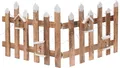 Gartenzaun mit Lichterkette - 100 x 40 cm - Weihnachten Deko Zaun mit 30 LED in warmweiß beleuchtet Batterie betrieben