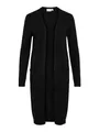 Vila Clothes Damen Strickjacke VIRIL L/S Long Knit Cardigan - NOOS 14042770, Einfarbig, Gr. 34 (Herstellergröße: XS), Schwarz (Black)