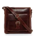 SID & VAIN Umhängetasche YALE Umhängetasche Cross-Body Bag echt Leder, Ledertasche Schultertasche Herren Damen Messenger Bag braun