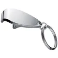 Metall Flaschenöffner mit Schlüsselanhänger / chrom-glänzend