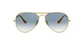 Ray Ban Unisex 0Rb3025 Aviator Large Metal Aviator Sonnenbrille, Blau (Gestell: Gold, Gläser: Kristall Hellblau Verlauf)