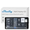 Shelly Wall Display X2i Silber - 6.9" WLAN-Smart-Home-Bedienfeld, Integriertes 5A-Relais, Neutralleiter Erforderlich, LUX- und G-Sensor, Stereo-Lautsprecher, Steuerzentrale, Alexa & Google Home