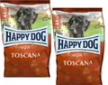 2 x 4 kg Happy Dog Sensible Toscana (€ 6,24/kg) mit Ente & Lachs - Hundefutter