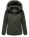 Navahoo Damen warme Winterjacke mit 2-Wege-Reißverschluss Blütenlicht 14 Dark Olive Gr. 4XL