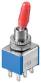 Goobay 10021 Kippschalter Miniatur, 2x EIN – EIN, 6 Pins, blaues Gehäuse