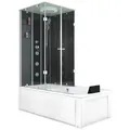 AcquaVapore Grossraumdusche Whirlpool Dusche Kombination K05-R00-WP Duschtempel 90x180 cm, Sicherheitsglas ESG, inklusive Duschwanne, Integrierte Massagedüsen, Rutschsicher, Schnelle Reinigung, Nackenstüt weiß