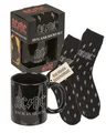 Out of the blue - Geschenkset AC/DC „Back in Black“ Becher & Socken - Steingut-Kaffeebecher 315 ml & Komfort-Socken in Gr. 41-45- stylisches Geschenk-Bundle für Fans - präsentiert in dekorativer Bbox