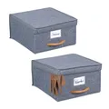 Aufbewahrungsbox Aufbewahrungskorb Faltbox mit Deckel Ordnungsbox 12 l grau
