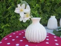 Vase LINA weiß 10 cm Blumenvase Keramik skandinavische Deko Hochzeit Tischdeko