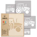 NAKLEO Schablonen Malen für Wandgestaltung im Kinderzimmer, 5 Stück Set 9x9 bis 34x34cm Traktor Land Bauernhof, Kinderzimmer Malvorlage Raumdekoration, Basteln DIY Wand Möbel