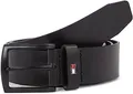 Tommy Hilfiger Herren Gürtel Denton Matte 3,5 cm Ledergürtel, Schwarz (Black), 85 cm