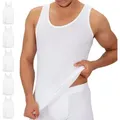 celodoro Unterhemd Herren 5er Pack - Feinripp Tank-Top aus 100% Baumwolle - Achselshirts weiß M