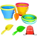 Holady Faltbarer Eimer, Sandeimer und Sandschaufeln, Set für Kinder, Faltbarer Eimer, Mehrzweck-Eimer, für Strand, Campingausrüstung, Wasser- und Futterkrug, Hundenäpfe – 2,5 l