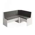 Vicco Esszimmer-Eckbank Ramon, Weiß, 150 x 51 cm mit Stauraum, mit Stauraum unter der Sitzfläche für zusätzlichen Platz