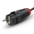 PCE 0512-sr Taurus2 Schutzkontaktstecker 16A 250V | Vollgummi-Stecker nat IP54 schwarz/rot | Stecker TPE/TPE | Outdoor spritzwassergeschützt für Werkstatt, Garten & Baustelle