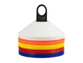 Sportacular Gear Markierungsscheiben 50er Set 5 Farben inkl. Halter | Markierungshütchen | Markierungsteller | Hütchen | Training f. Fußball Fitness | Agility f. Hunde