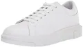 Armani Exchange Herren Men's, Basic, Back Extended Logo, Optic White Sneaker, OP.White, 45 EU