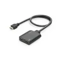 Hama HDMI Splitter 4K 1 In 2 Out (4K@30Hz, Adapter zur Übertragung eines HDMI-Signals auf 2 Ausgabegeräte, z. B. Beamer, Bildschirm oder 2 Monitore gleichzeitig, 60 cm) schwarz