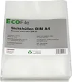 ECOfile Sichthüllen Aktenhüllen A4 / 100 Stück/nachhaltig aus Post-Consumer-Recycling PP 120 my transparent, oben und seitlich offen (Transparent genarbt)