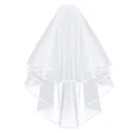 nuluxi Elegent Braut Brautschleier Bridal Hochzeit Weiß Schleier mit Kamm Henne Kurzer Schleier für Haltbare Weiche Tüll Sehr Schön und Attraktiv Ein Muss Accessoire Hochzeitskleid Party