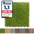 Karat Terrassenfliesen Klickfliesen 30x30 cm, wetterfeste Balkonfliesen aus Kunststoff, Klicksystem für Terrasse & Balkon – Gras-Design, 1 Stück - Grün