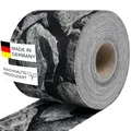 Zaundruck Sichtschutzstreifen Polyester - nachhaltiger Sichtschutz für Doppelstabmattenzaun - Motiv Windschutz 26 m x 19 cm - Sichtschutz-Rolle - Bruchstein