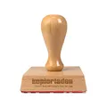 Personalisierbarer Holzstempel 60mm mit eigenem Logo und Text - Adressstempel und Textstempel selbst gestalten - optional mit Tinte und Kissen