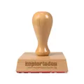 Personalisierter Holzstempel mit eigenem Text oder Logo, 60mm breit