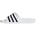 adidas Badelatschen Aqua adilette, weiß, rutschfeste EVA-Sohle, Größe 48