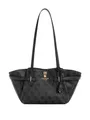 GUESS Schultertasche Yesba Girlfriend Shoulder Satchel Bag Coal Logo dunkelgrau