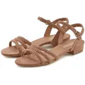 LASCANA Sommerschuh Sandale Sandalette, Sommerschuh mit geflochtenen Riemchen VEGAN braun 43