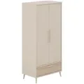 Paidi Babykleiderschrank Eefje, Eiche, Beige, Holzwerkstoff, 94.8x203.5x57.1 cm, Blauer Engel, Goldenes M, Babymöbel, Babykleiderschrank