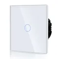Touch Schalter Glas 86mm 1 Weg Weiß LED Hinterlicht Unterputz