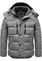 Amaci&Sons Herren Gefütterte Winter Jacke für Männer mit Kapuze 9138 Grau XL