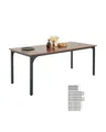 VEVOR Rechteckiger Esstisch Küchentisch Holztisch (180 cm / 136,1 kg belastbar) für 6–8 Personen, Bauernhaus-Esszimmermöbel mit Eisenbeinen, für Küche zu Hause Wohnzimmer, braun (nur Tisch)