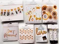 XL Set Hochzeit Geburtstag Deko gold Herzen Girlande Luftballon Fächer Konfetti