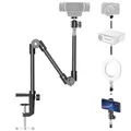 KDD Webcam Halterung mit Magic Arm Handyhalter, 22" Kamera Halterung Tisch & Tischstativ Kamera für Projekto Ringlicht Logitech C920 C930e C920S C922 C615 C960 Brio Gopro Hero 8 7 6 5(1/4'' Gewinde)