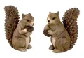 2 Stück Eichhörnchen Figuren mit Nuss H 18 cm Dekofigur Herbst Garten Tierfigur