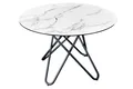 Esstisch Keramik Metall Ø 120 cm H: 76 cm rund Marmor Optik Hairpin Legs