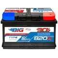 BIG Autobatterie 12V +30% mehr Startleistung 85Ah 820A/EN wartungsfreie Bleisäure Starterbatterie ersetzt 80Ah 82Ah