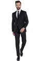 Steffen Klein Herren Designer Anzug - Slim Fit - Größe 52 - Zweiteiler Business Anzug - Schwarz