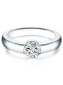 Trilani Damen-Solitärring aus 925/- Sterling Silber mit Kristallen weiß - Verlobungsring Spannring Antragsring Silberring Damen mit Stein
