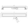 Profi Duschrinne Befliesbar 2in1 60-140cm Edelstahl SU 316, Maße:90cm - Weiß