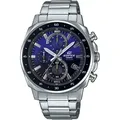 Chronograph CASIO EDIFICE, blau (silberfarben, blau), Armbanduhren, Herren, Quarzuhr,Armbanduhr, Herrenuhr,Edelstahlarmband,bis 10 bar wasserdicht