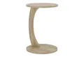 en.casa Beistelltisch, »Holeby« C-Form mit 4 Rollen rund 56 x Ø 38 cm Travertin