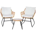 SVITA AMALFI Rattan Sitzgruppe Outdoor Gartenlounge 2 Personen Balkonset Natur - Naturbelassen