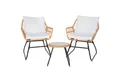 SVITA Balkonset AMALFI, Rattan, Outdoor, Sitzgruppe, Natur / Creme