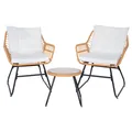 Sitzgruppe Rattan 2 Personen Gartenlounge Gartenmöbel-Set SVITA AMALFI Natur