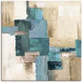 Wandbild "Abstrakte Karos beige-türkis", Muster, (1 St.), als Alubild, Outdoorbild, Leinwandbild, Poster in verschied. Größen Farbe Bild(er): blau B/H: 40 cm x 40 cm